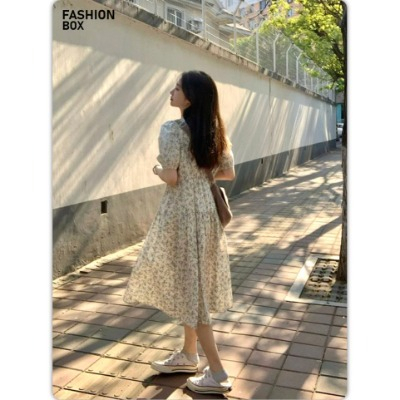 Váy hoa nhí tay phồng cổ tròn cực dễ thương mẫu hè mới hot 2023 MCO