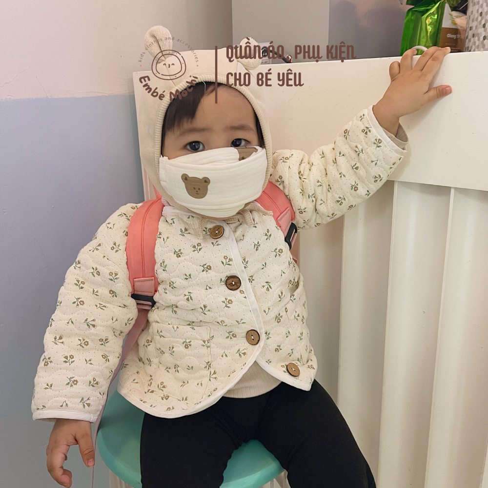 Khẩu trang vải xô muslin organic 3 lớp kháng khuẩn cho bé