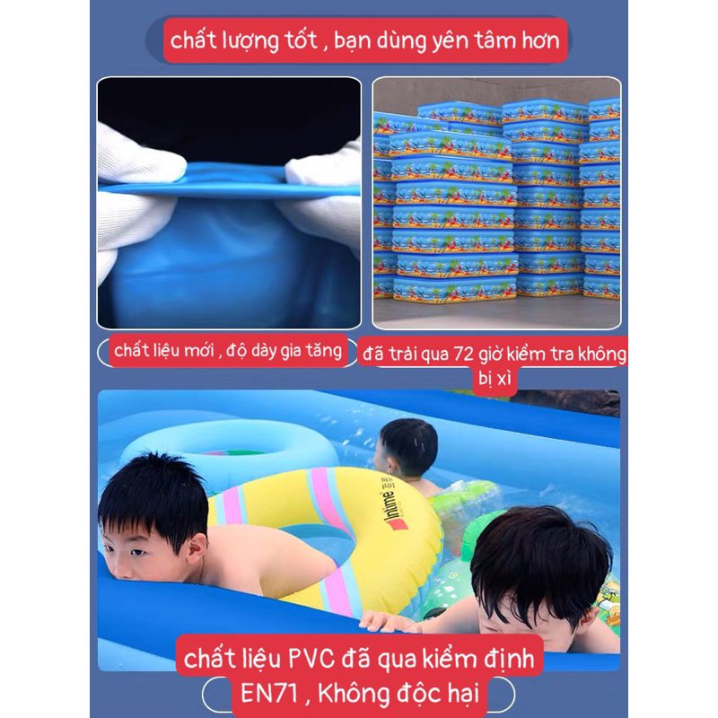 BỂ BƠI PHAO KHỔNG LỒ 3M - BỂ BƠI CỠ LỚN DÀNH CHO CẢ GIA ĐÌNH - ĐÁY 1 LỚP