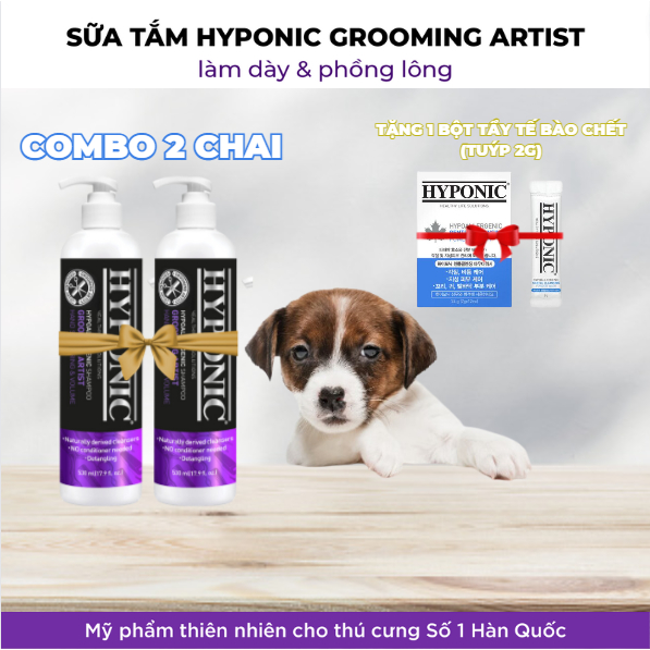 Sữa tắm cho chó cao cấp HYPONIC Grooming Artist, làm dày & phồng lông - 100ml