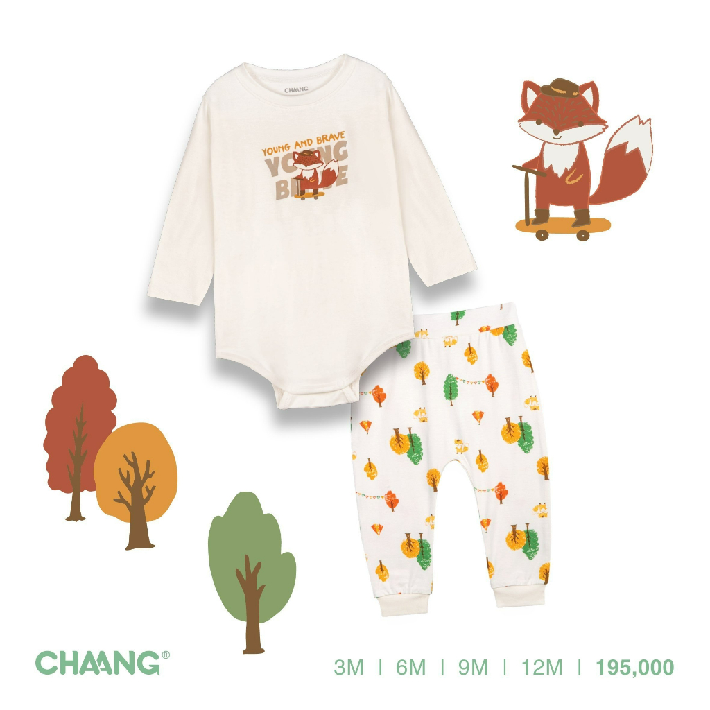 Bộ Bodychip Dài Tay Kèm Quần Park Cho Bé CHAANG AW22D10