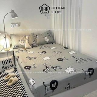 Sét Drap ga gối 3 món cotton poly mẫu động vật