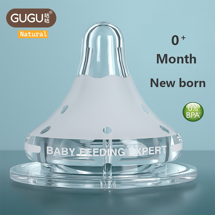 GUGU Núm ty mô phỏng tự nhiên, Thích hợp Pigeon/Avent các chai 5cm, 0-9 Tháng +