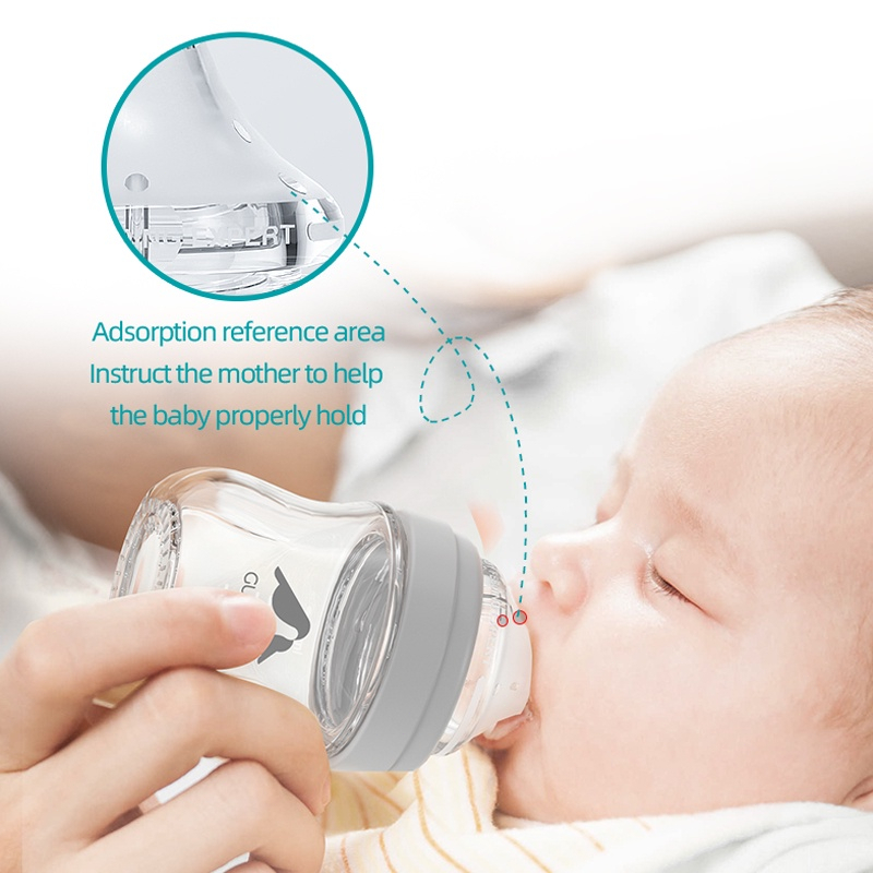 GUGU Núm ty mô phỏng tự nhiên, Thích hợp Pigeon/Avent các chai 5cm, 0-9 Tháng +
