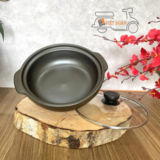 NỒI MÌ CAY, NỒI ĐẤT KHO TỘ 20 cm (ĐỈNH 8) .Nắp kiếng sang trọng- dung tích 1 lit. Công nghệ Hàn Quốc giúp giữ nhiệt lâu.
