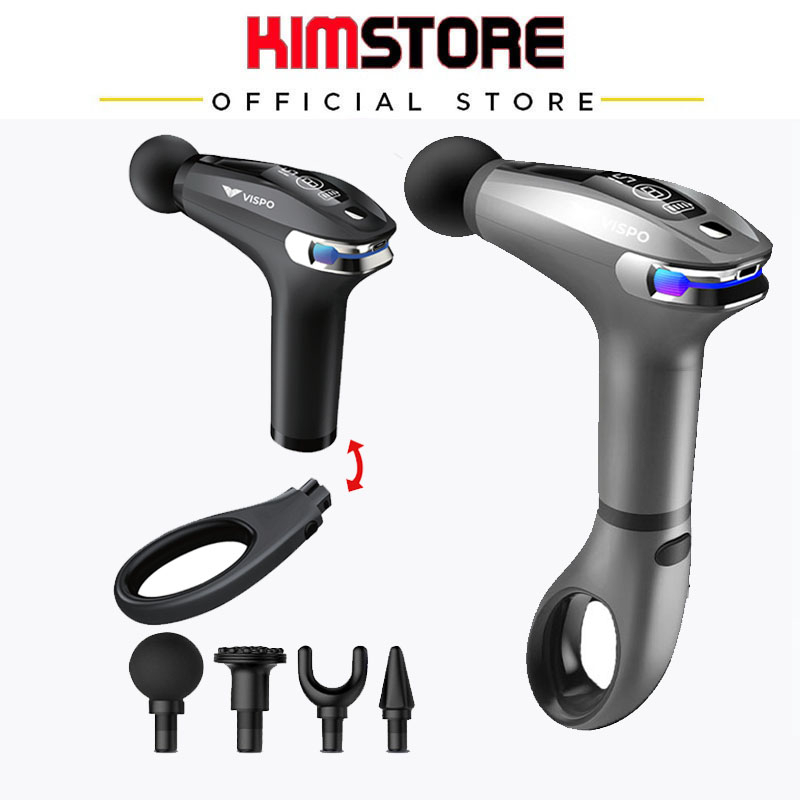 Máy massage cầm tay Vispo VP-S23 - Đen, 5 chế độ rung, pin 2000mAh, IPX4