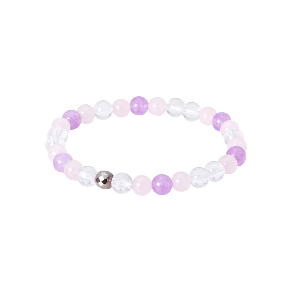 Vòng tay Phiten rose quarts & amethyst bracelet XJE37100