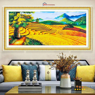 Tranh đính đá phong cảnh ruộng bậc thang LGG1955 (1m50 x 70cm)
