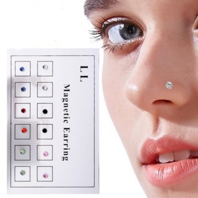Khuyên Xỏ Mũi / Tai / Mũi Có Nam Châm Không Cần Xỏ Lỗ Vàng Bạc Cool Ngầu Giả Khuyên 000827
