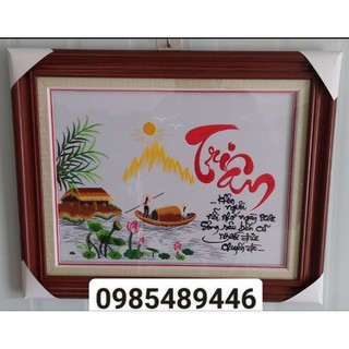 Tranh thêu tri ân ơn thầy cô cả khung như hình hàng loại 1 kttp 43*53