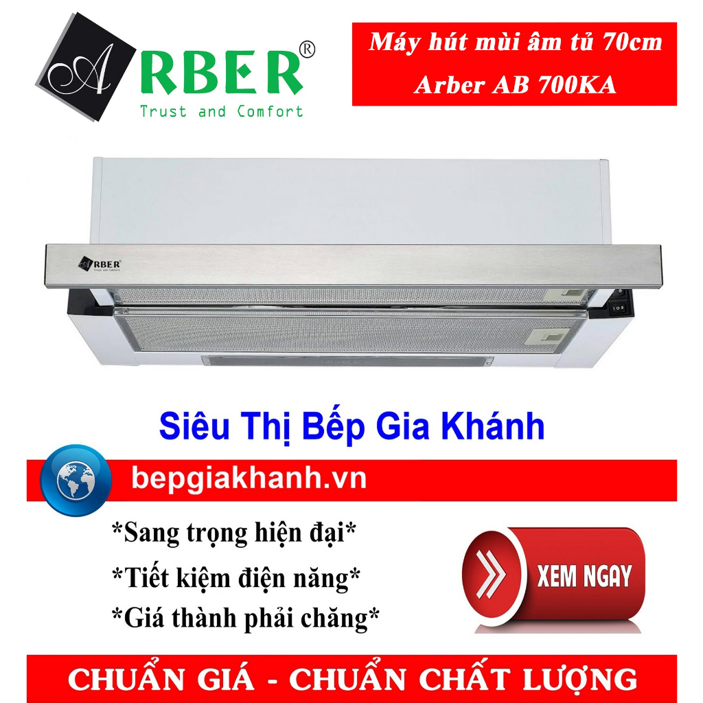 [HCM]Máy hút mùi âm tủ 70cm Arber AB 700KA
