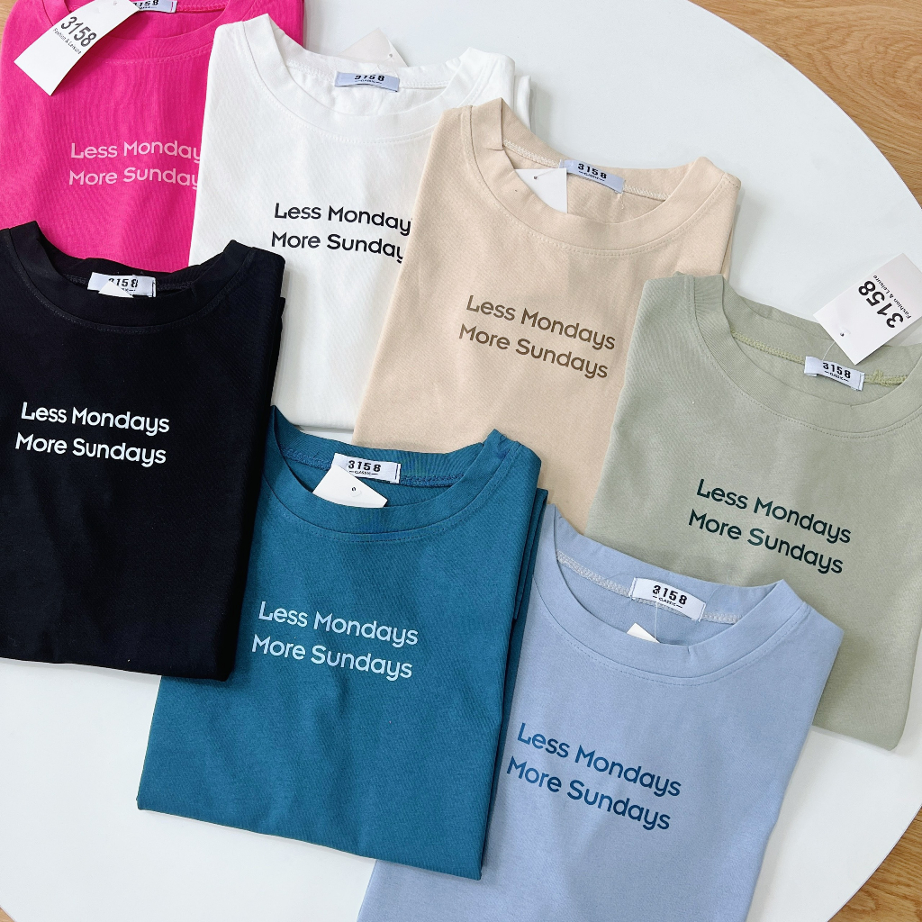Áo thun form rộng 3158 mẫu "Less Mondays" áo thun unisex nam nữ