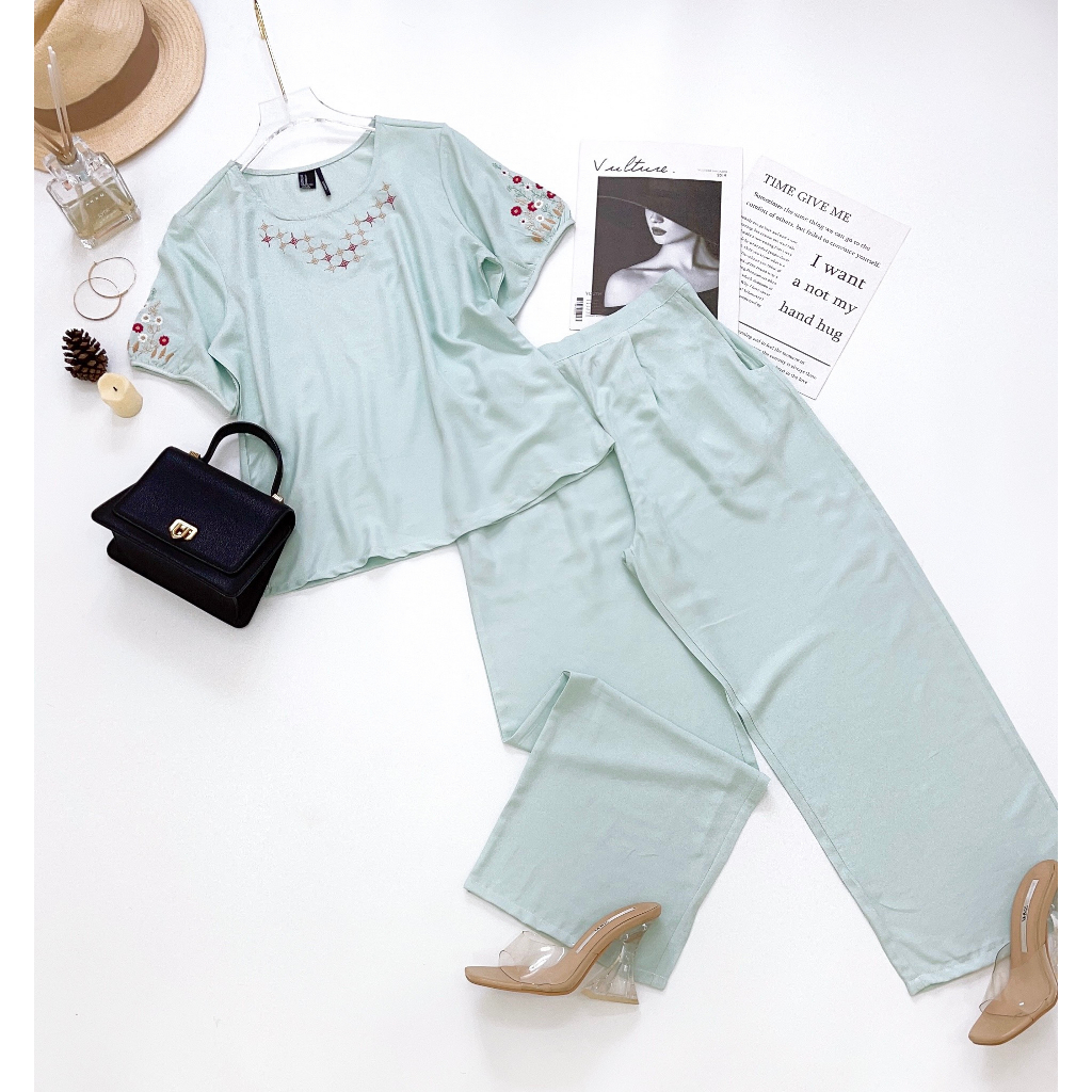 BỘ DÀI THÊU TAY PHỒNG CHẤT TOLE LANH HÀNG VNXK