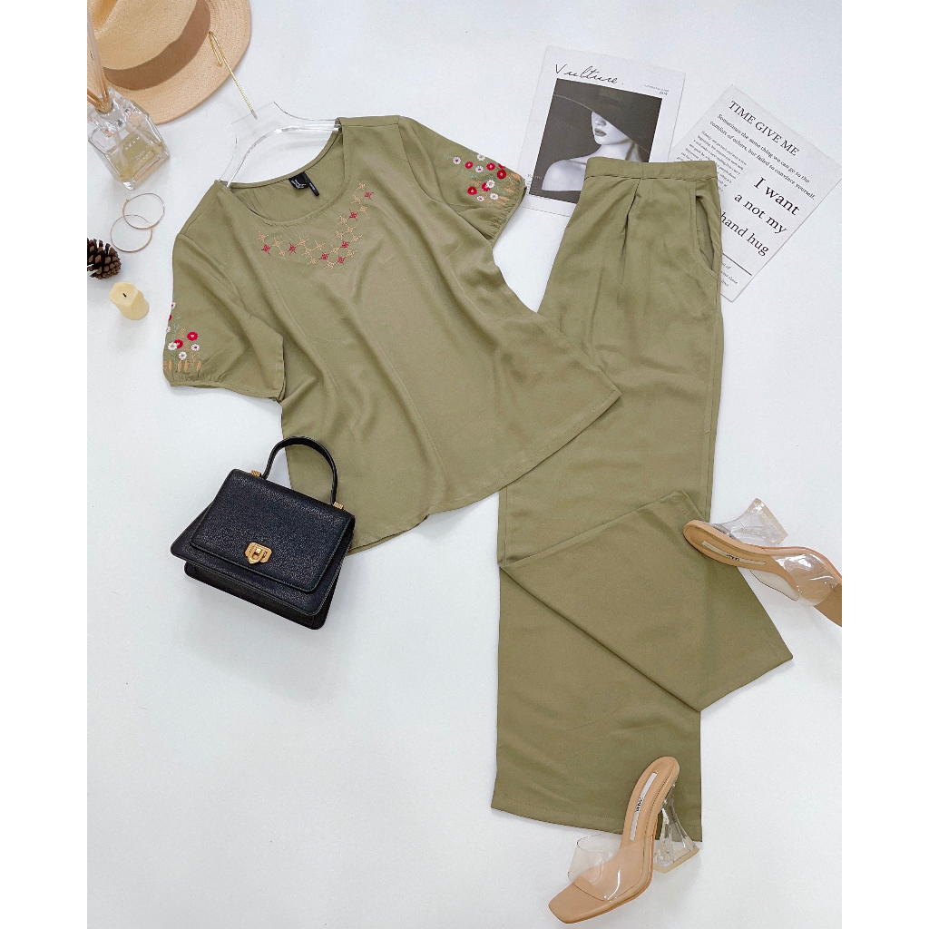 BỘ DÀI THÊU TAY PHỒNG CHẤT TOLE LANH HÀNG VNXK