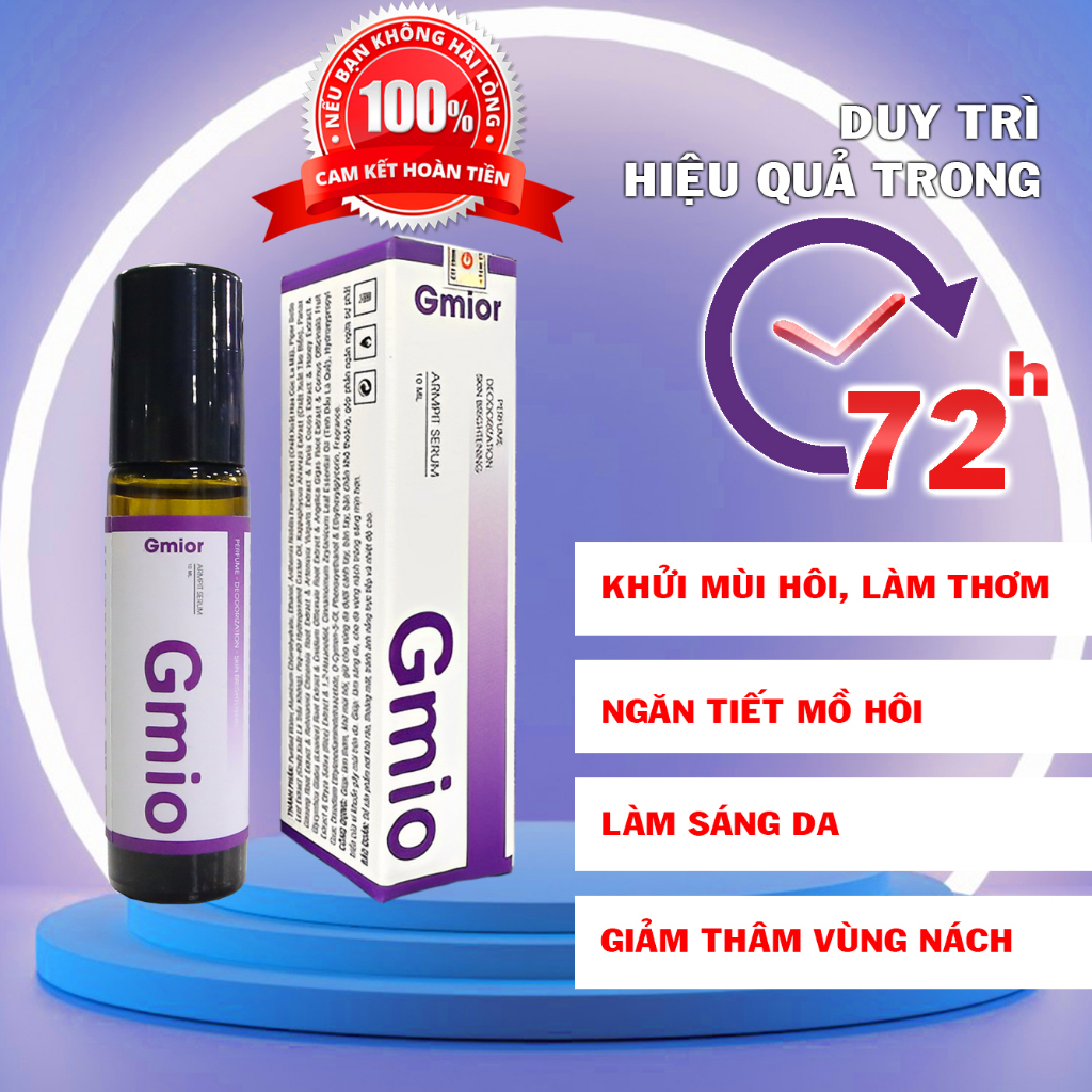 ✅  Chính Hãng Son nách GMIO, Khử mùi hôi nách, Trắng nách, Lăn khử mùi ngăn tiết mồ hôi 72h, Làm sáng da 10ml