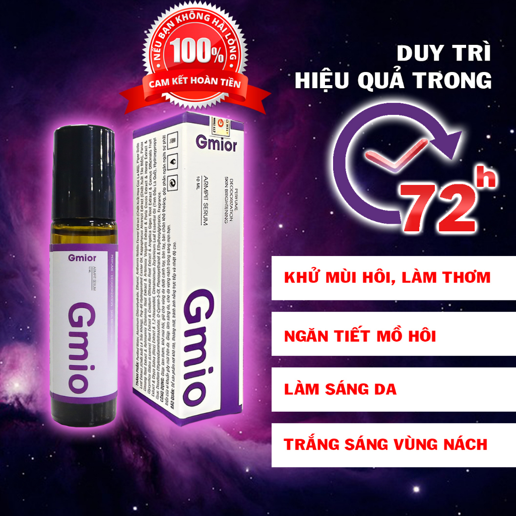 ✅  Chính Hãng Son nách GMIO, Khử mùi hôi nách, Trắng nách, Lăn khử mùi ngăn tiết mồ hôi 72h, Làm sáng da 10ml