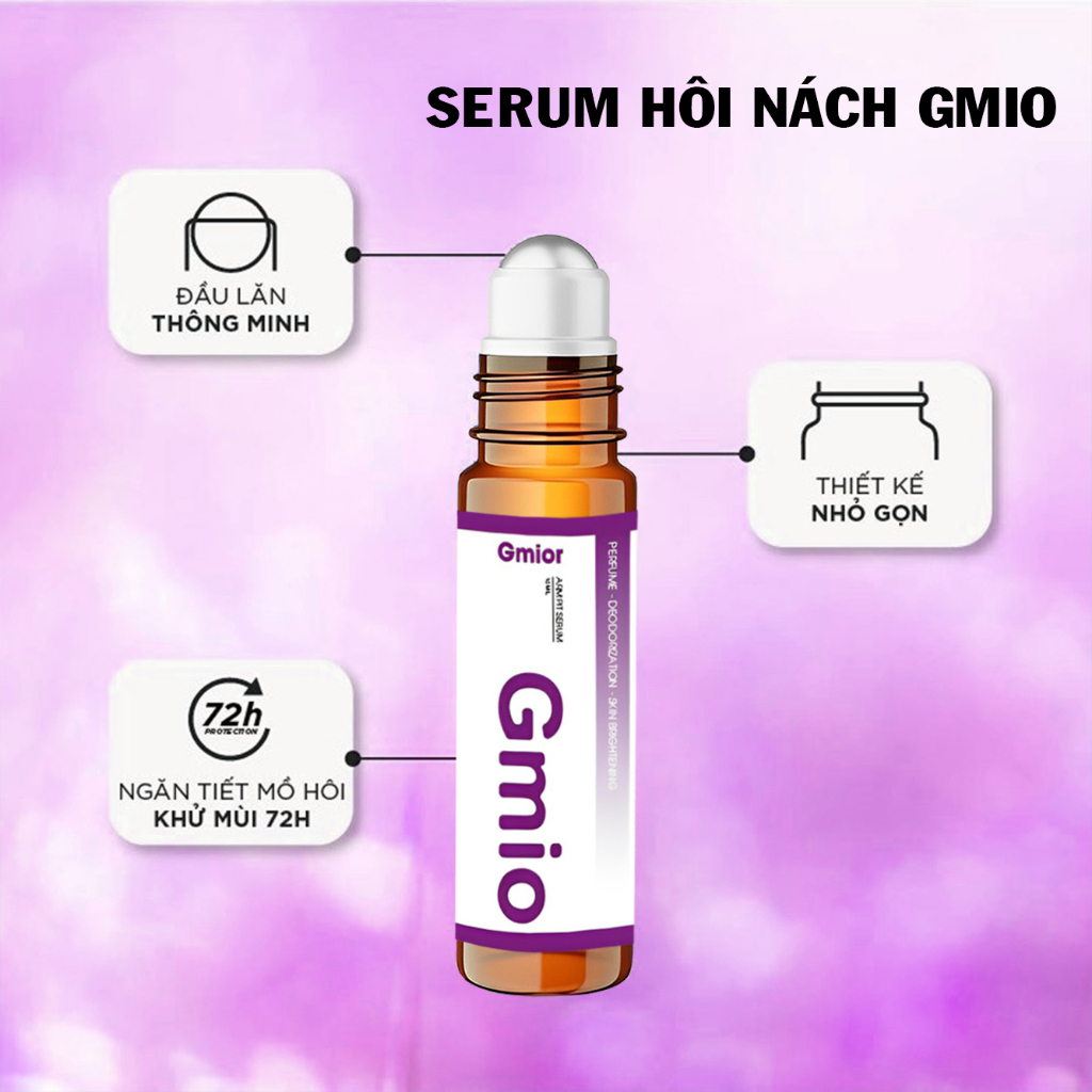 ✅  Chính Hãng Son nách GMIO, Khử mùi hôi nách, Trắng nách, Lăn khử mùi ngăn tiết mồ hôi 72h, Làm sáng da 10ml