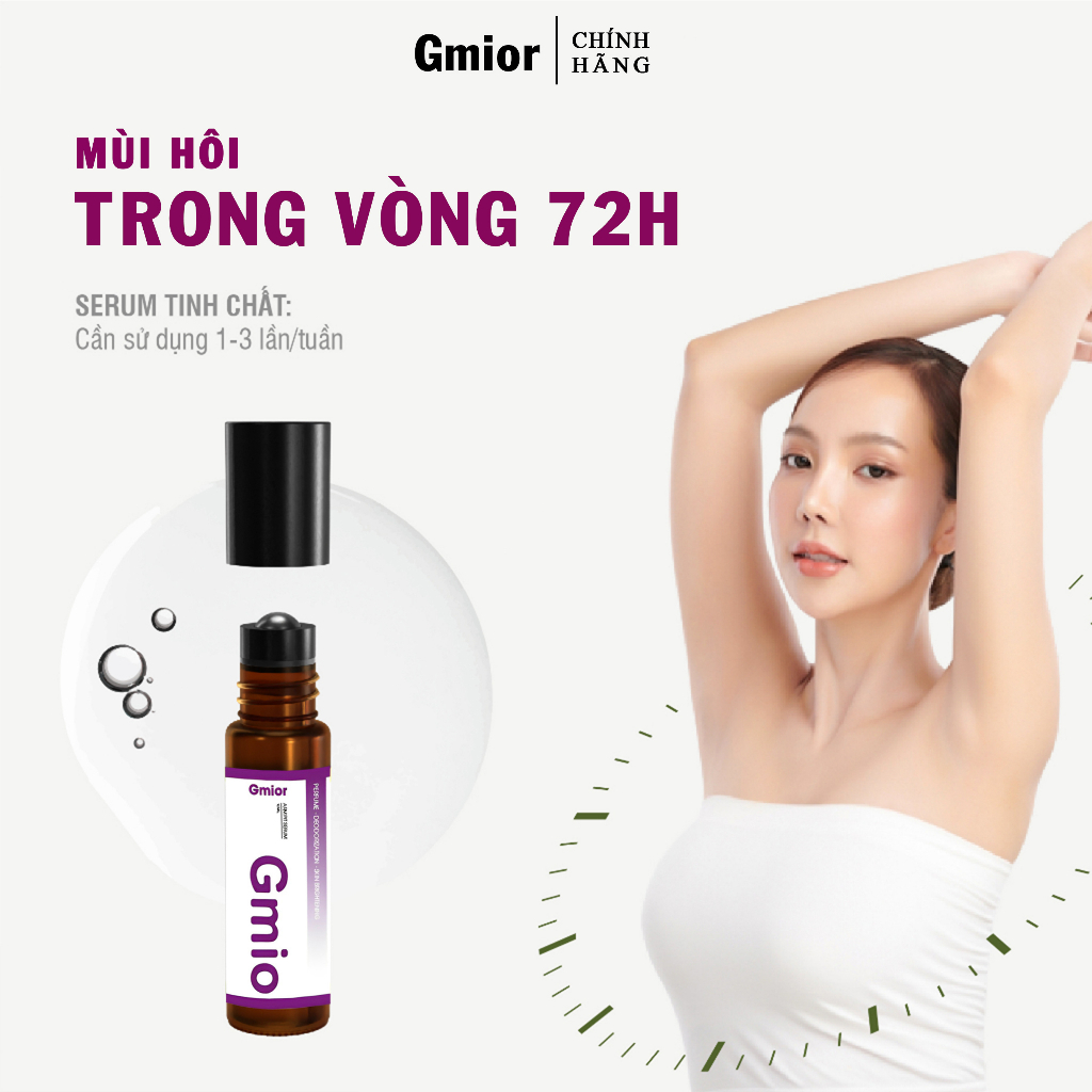 ✅  Chính Hãng Son nách GMIO, Khử mùi hôi nách, Trắng nách, Lăn khử mùi ngăn tiết mồ hôi 72h, Làm sáng da 10ml