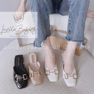 DÉP SỤC NỮ LOVIIE BASIC - SỤC ĐẾ VUÔNG KHOÁ XÍCH ĐỒNG THỜI TRANG GÓT VUÔNG D211016