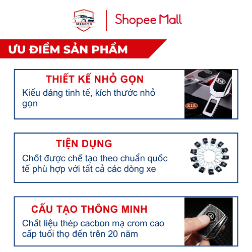 Chốt Cài Dây An Toàn Ô TÔ Full Logo Các Hãng Xe Cao Cấp MEEOTO