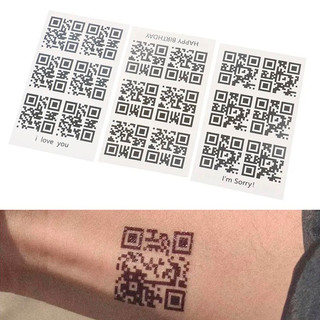 💥💥Miếng dán hình xăm tạm thời chống nước in hình mã QR I Love You I'm Sorry Anh Yêu Em Anh Sai Rồi 000705💥💥
