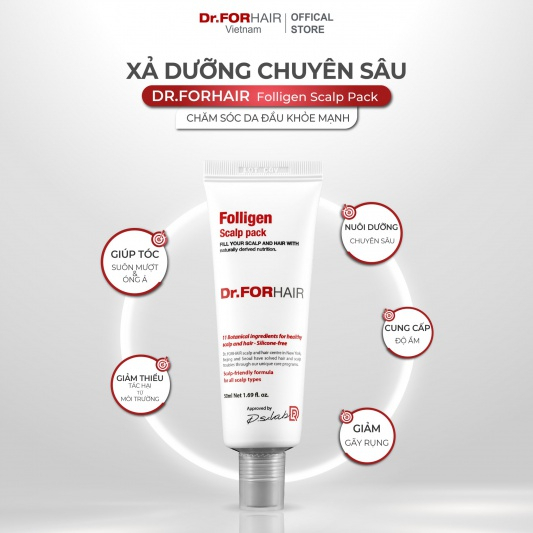 Dầu Xả Giảm Rụng Tóc Dưỡng Tóc Suôn Mượt Dr.ForHair Folligen Scalp Pack 50 ML