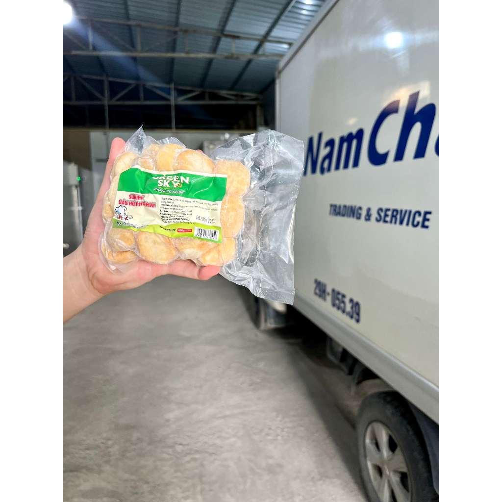 Đậu hũ cá phô mai Green Sky 400gr/Tàu hũ đậu Cheese Fish Tofu/Viên thả lẩu Surimi