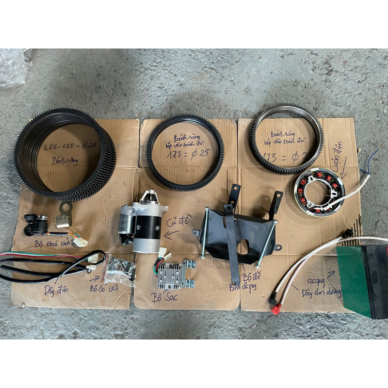 Bộ củ đề máy cày và động cơ dầu mini