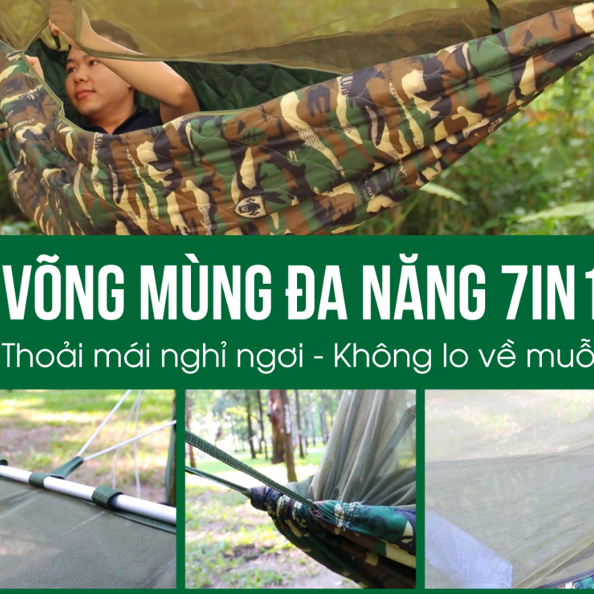 Võng mùng xếp gọn dã ngoại koen  cao cấp ,võng dù quân đội