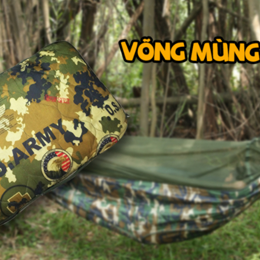 Võng mùng xếp gọn dã ngoại koen  cao cấp ,võng dù quân đội