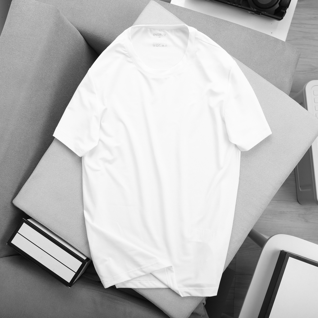 Áo Thun Nam Cổ Tròn OVERCO Chất Vải Poly Co Giãn Mềm Mịn Thoáng Mát 5 Màu