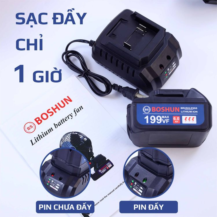 Quạt Tích Điện Dùng Pin Siêu Khỏe Dung Liên Tục 10h Với 1 Lần Sạc, Quạt Lõi Đồng 100%