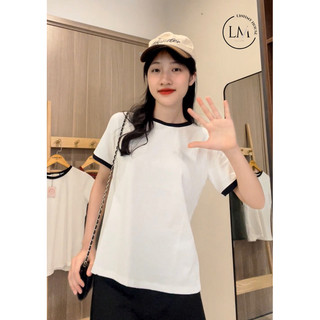 áo thun C03 trơn pha viền, áo cộc tay nữ chất cotton đủ màu đủ size