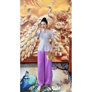 Size 60-70kg set bà ba hoa tay bí ngô , bộ bà ba cách tân