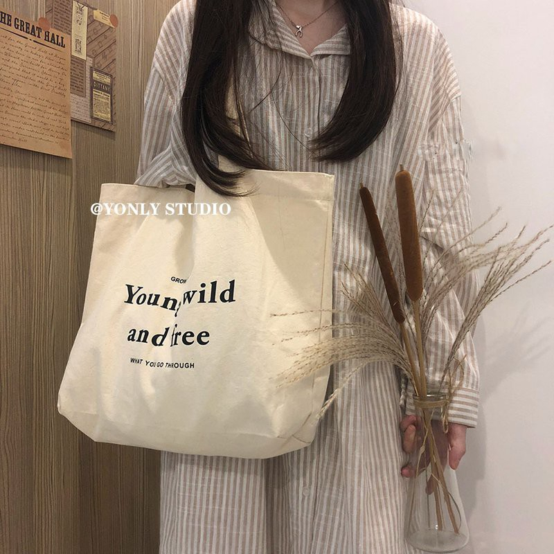 Túi tote bag vải canvas nữ có khóa kéo totebag túi xách vải giá rẻ cặp đi học đeo vai kẹp nách
