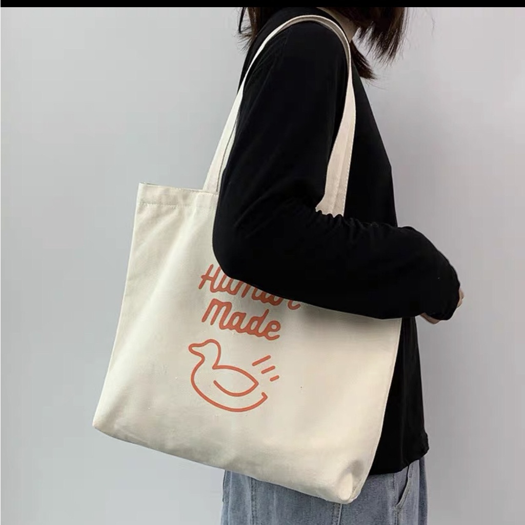 Túi tote bag vải canvas nữ có khóa kéo totebag túi xách vải giá rẻ cặp đi học đeo vai kẹp nách