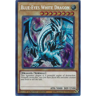 Yugioh Thẻ Bài Rồng Trắng Mắt Xanh Blue Eyes White Dragon - Secret Rare - Tặng Bọc Bài Nhựa Bảo Vệ