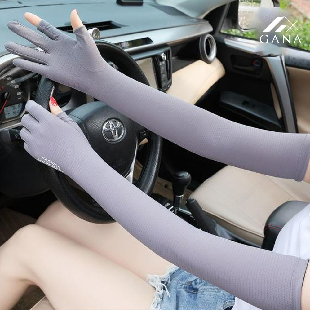 Găng tay chống nắng Unisex, chống tia UV chất liệu vải thun lỗ co dãn giúp thoáng khí giảm nhiệt ngoài trời