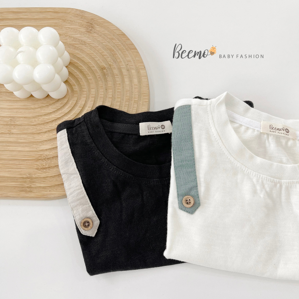 Set bộ quần áo bé trai Beemo phối đai, túi may liền độc đáo mặc hè vải cotton xược thấm hút mồ hôi từ 1 - 7 tuổi 22357B