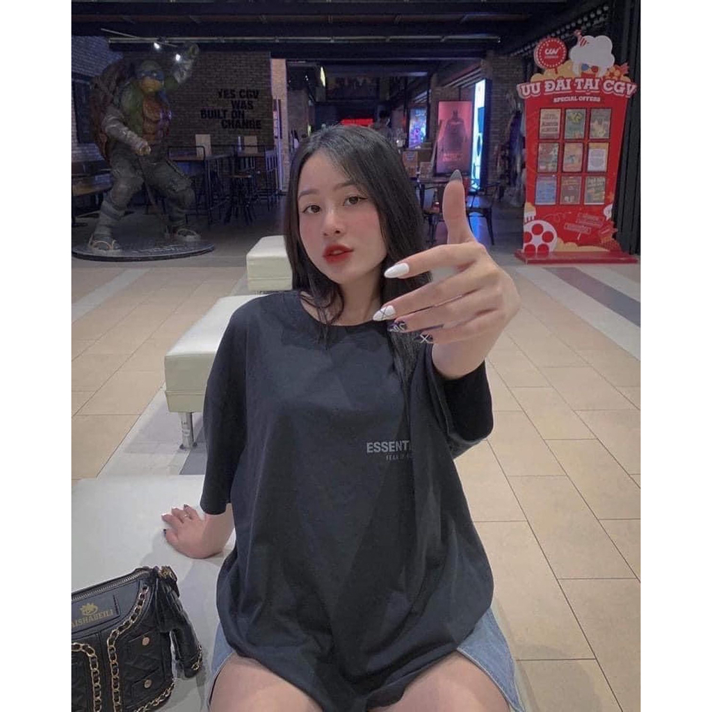 Áo thun ESSENTIALS SS2022 Unisex Nam Nữ Tay Lỡ Form Riêng Biệt 100% Cotton Mềm Mịn Thời Trang Hàn Q