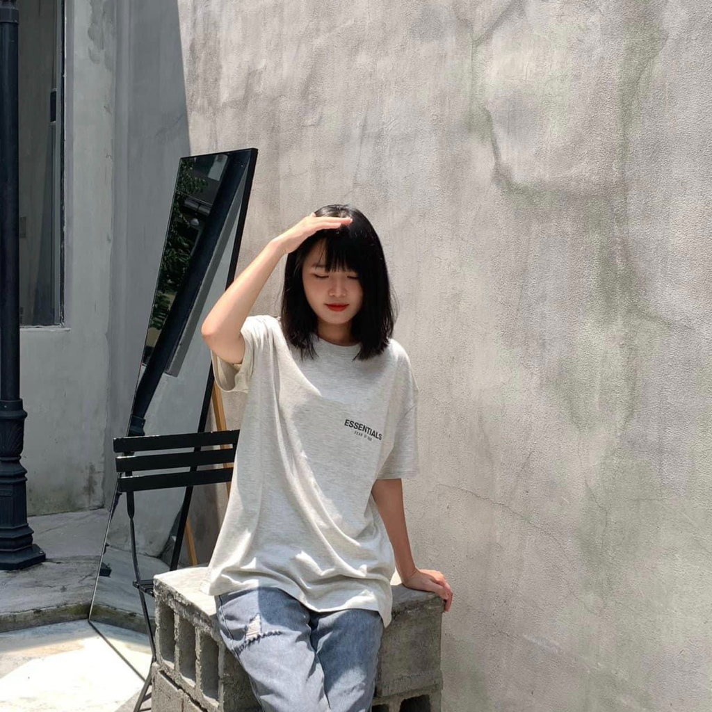 Áo thun ESSENTIALS SS2022 Unisex Nam Nữ Tay Lỡ Form Riêng Biệt 100% Cotton Mềm Mịn Thời Trang Hàn Q