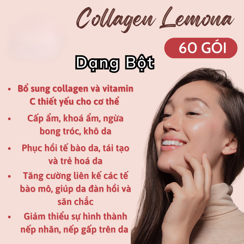 Bột Uống Collagen Lemona Hàn Quốc 60 Gói, Làm Đẹp Da