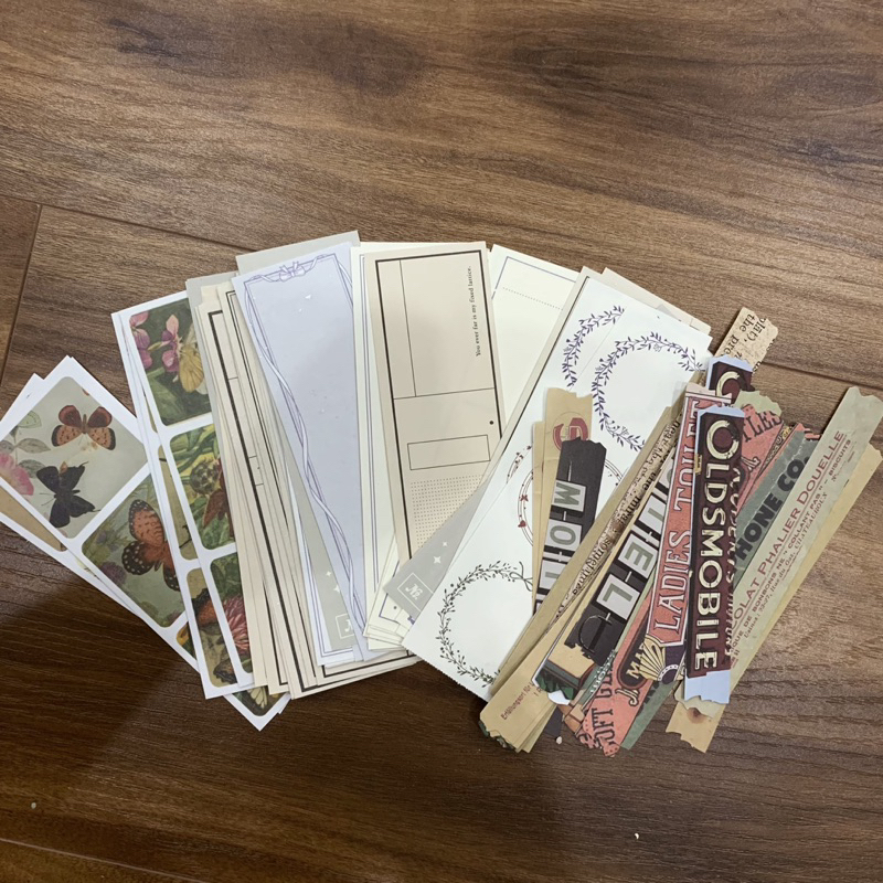 Set 300 món trang trí sổ vintage , decor gồm giấy nền, sticker,giấy note, chữ dán, ... bullet journal BẢN NEW