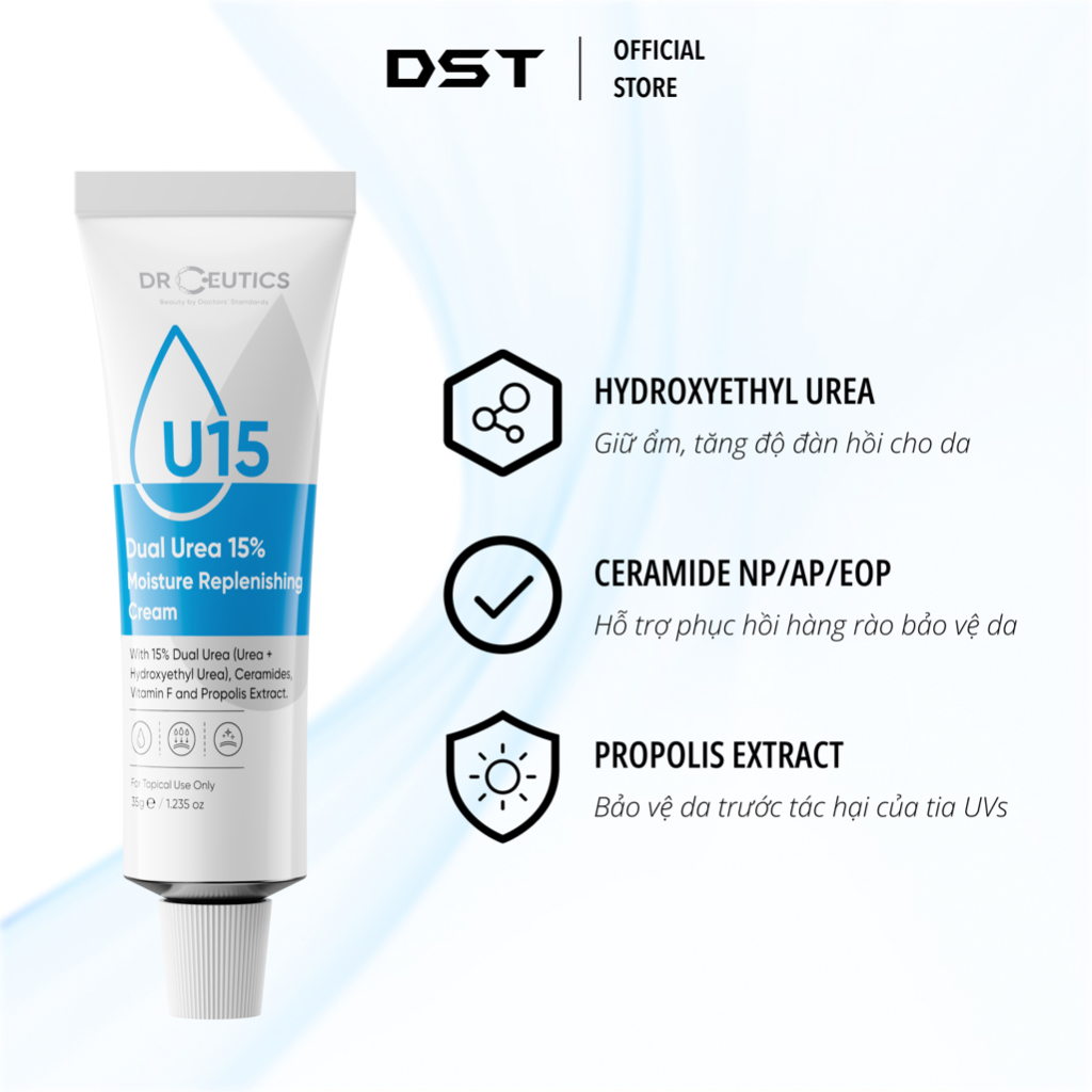 DRCEUTICS Kem Dưỡng Ẩm Và Phục Hồi Da Dual Urea 15% Moisture Replenishing Cream