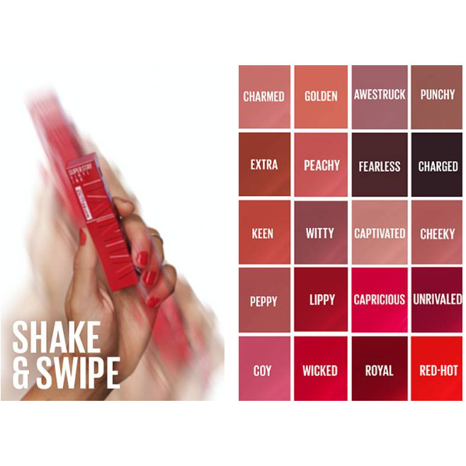 SON KEM LÌ  MBLNY SUPER STAY® VINYL INK LONGWEAR LIQUID LIPCOLOR - Hàng Mỹ