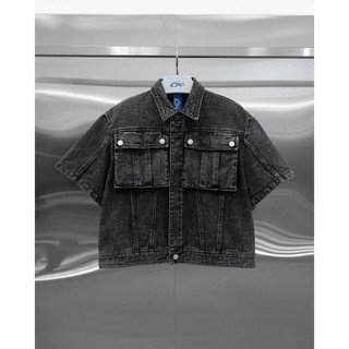 Áo khoác sơmi wash-denim jacket quad pocket - pepper gray / dkilluminate