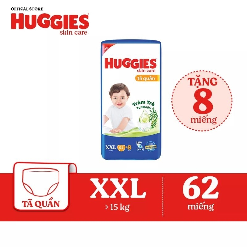Tã quần huggies M74 L68 XL62 XXL56 mẫu mới