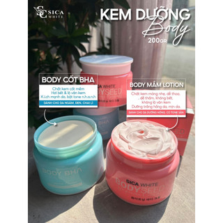 Mua 1 tặng 1 body bha ủ trắng bha sica tặng ttbc, kem body vip sica white, body mầm gạo tặng b3 sica body seedng