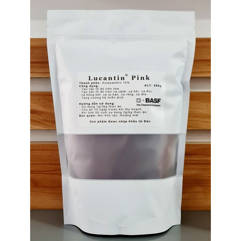 Gói 500gr - Astaxanthin 10% - Lucantin Prink- hàng nhập khẩu Đức - Tạo sắc tố đỏ đẹp cho Tôm , Cá Koi