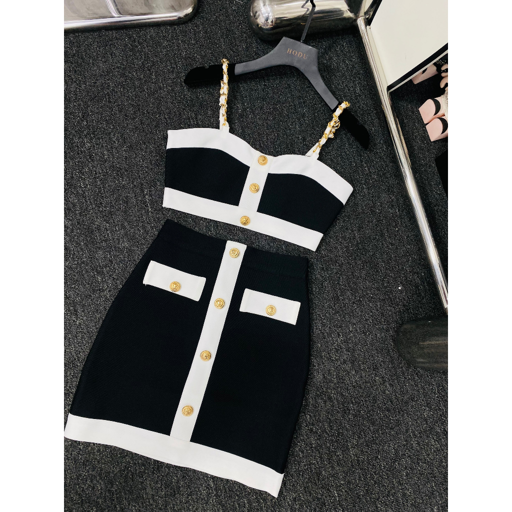 Set bộ váy ôm băng quấn sieu cấp